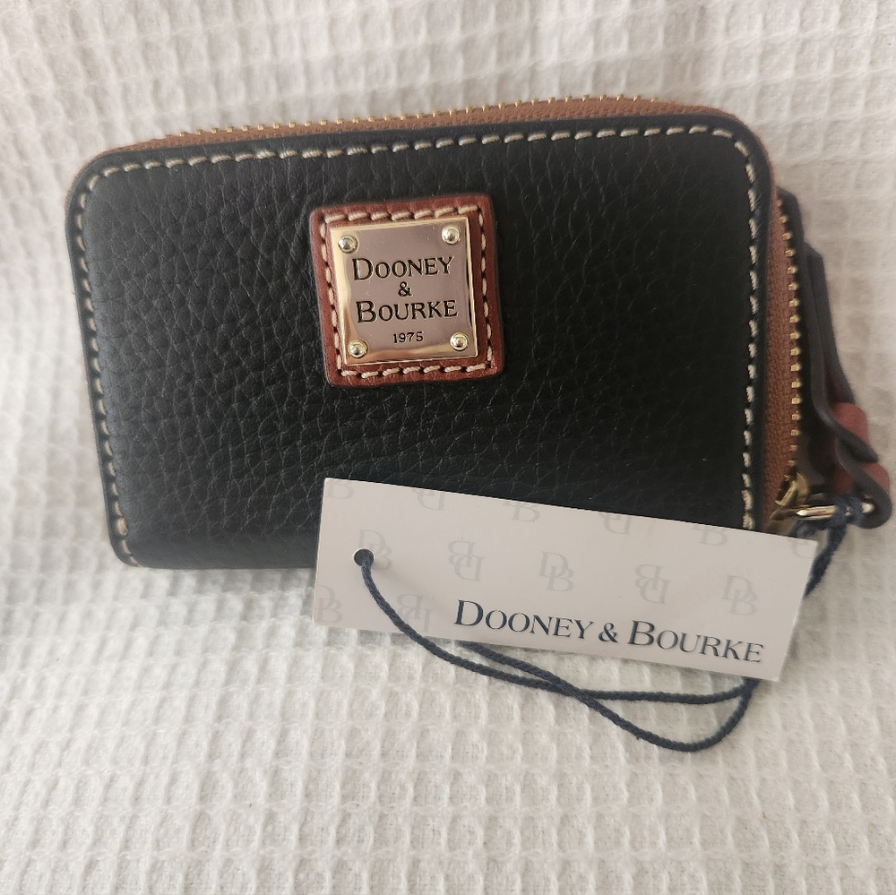 Dooney & Bourke Black and Tan Leather Wallet